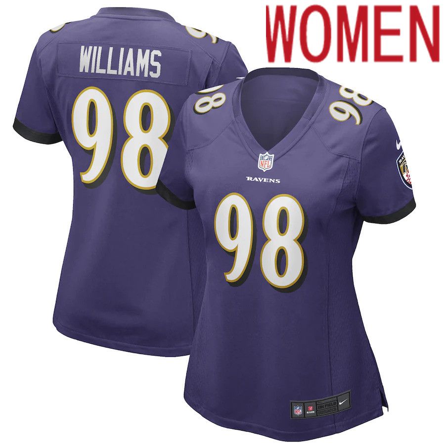 Cheap Women Baltimore Ravens 98 Brandon Williams Nike Purple Game NFL Jersey